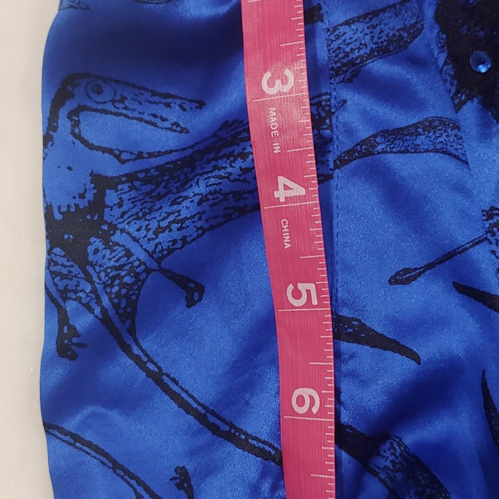 Betsey Johnson Blue and Black Lace-Trim Fit & Flare Pterodactyl Dress - Picture 7 of 9